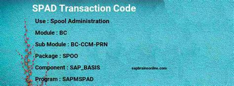 SPAD SAP tcode for - Spool Administration - Testing Brain