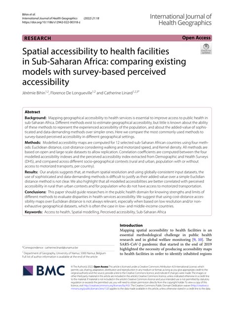 Spatial accessibility to health facilities in Sub-Saharan Africa ... - wintechmobiles.com