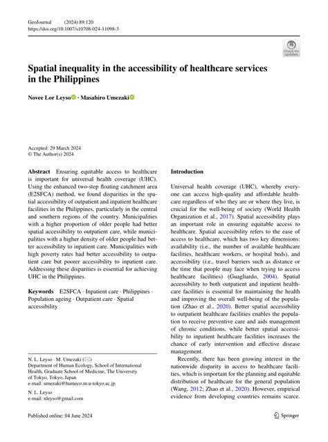Spatial and social inequality of hierarchical healthcare accessibility ... - wintechmobiles.com