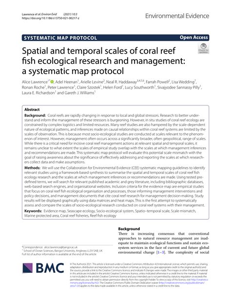 Spatial and temporal scales of coral reef fish ecological research and ... - muktibox.com