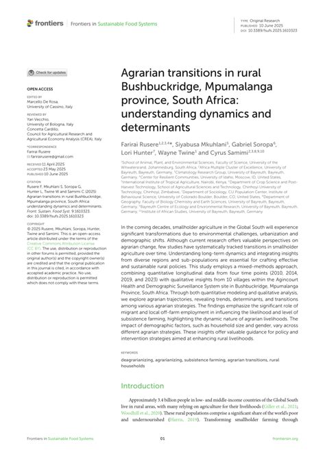 Spatial defragmentation in rural South Africa: A prognosis of agrarian ... - wintechmobiles.com