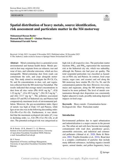 Spatial Distribution and Quantitative Source Identification of Heavy ... - wintechmobiles.com