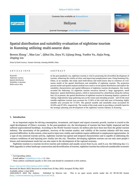 Spatial distribution and suitability evaluation of nighttime tourism in ... - wintechmobiles.com