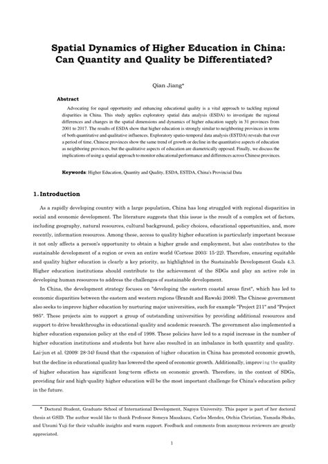 Spatial Dynamics of Higher Education in China: Can - wintechmobiles.com