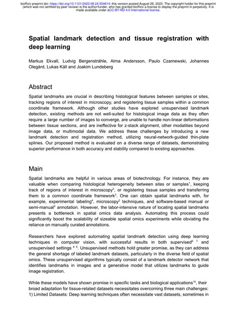 Spatial landmark detection and tissue registration with deep ... - Nature - wintechmobiles.com