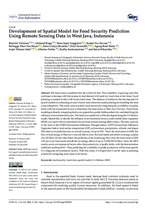 Spatial Modeling of Food Security Index in Central Java Using Mixed ... - wintechmobiles.com