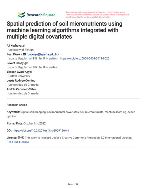 Spatial prediction of soil micronutrients using machine learning ... - coolestguyplanet.net