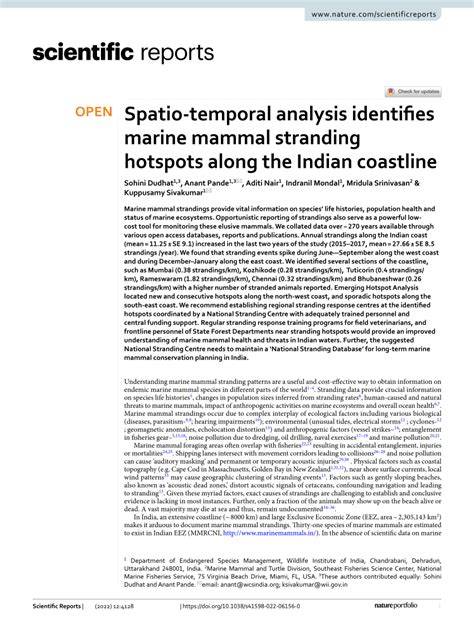 Spatio-temporal analysis identifies marine mammal stranding hotspots ... - raincitystudios.com