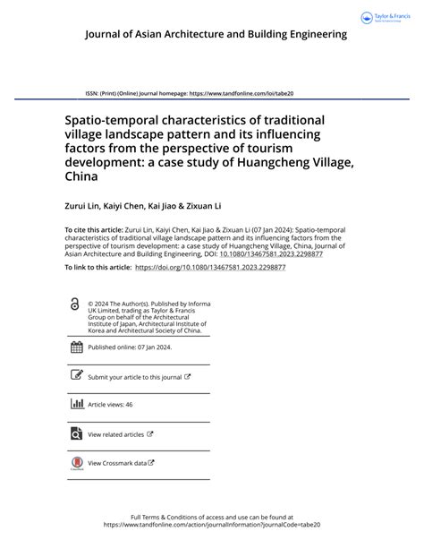 Spatio-temporal characteristics of traditional village landscape ... - wintechmobiles.com