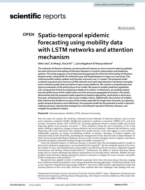 Spatio-temporal epidemic forecasting using mobility data with LSTM ... - wintechmobiles.com