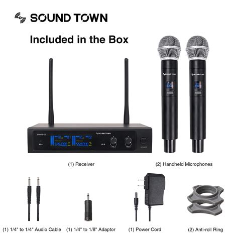 Speaker Set Sound Town SWM10-U2HH Dual Channel UHF Wireless Mic System ... - balustradellc