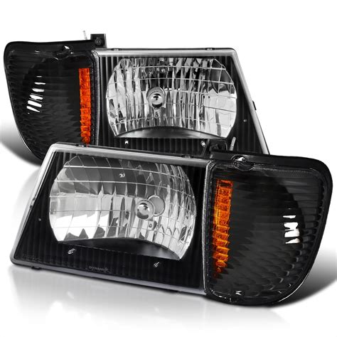 SPEC-D TUNING Black Housing Clear Lens Headlights + Corner …