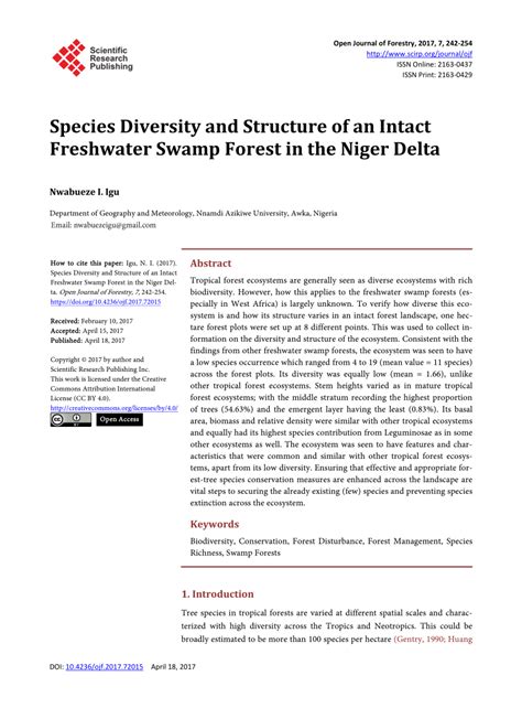 Species Diversity and Structure of an Intact Freshwater … - raincitystudios.com