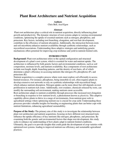 Species-specific root architecture and its role in soil nutrient ... - coolestguyplanet.net