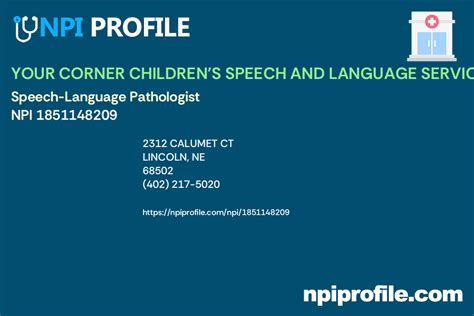 SPEECH AND LANGUAGE SERVICES OF VIRGINIA NPI 1326349747