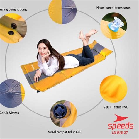 SPEEDS Kasur Tiup Matras Angin Sleeping Pad Portable Outdoor - balustradellc