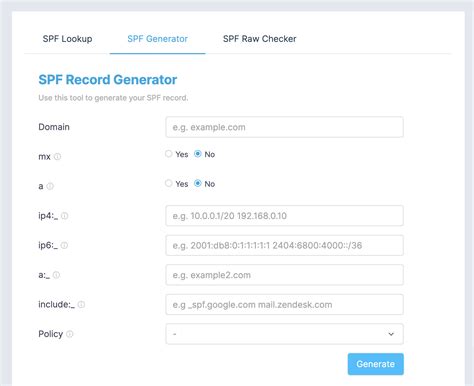 SPF Record Syntax SPF Record Generator