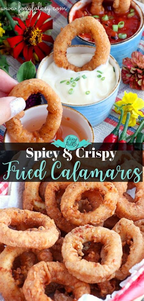 Spicy Crispy Fried Calamares with 3 Different Dips - Foxy Folksy - balustradellc