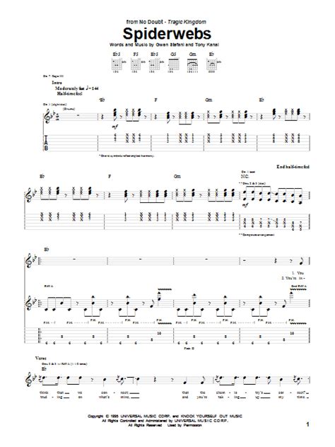 SPIDERS TAB (ver 2) by No Doubt @ Ultimate-Guitar.Com