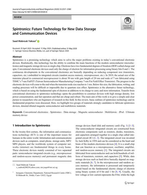 Spintronics: Future Technology for New Data Storage and ... - Springer - wintechmobiles.com