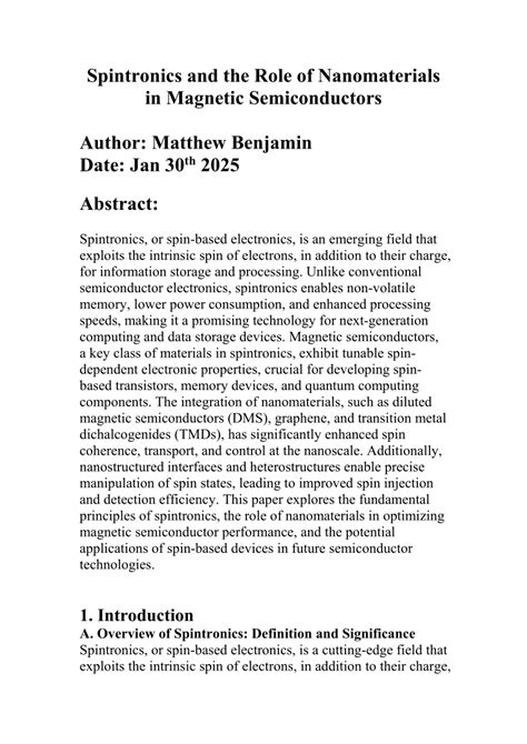 Spintronics and the Role of Nanomaterials in Magnetic … - wintechmobiles.com