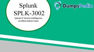 SPLK-3002 Dumps