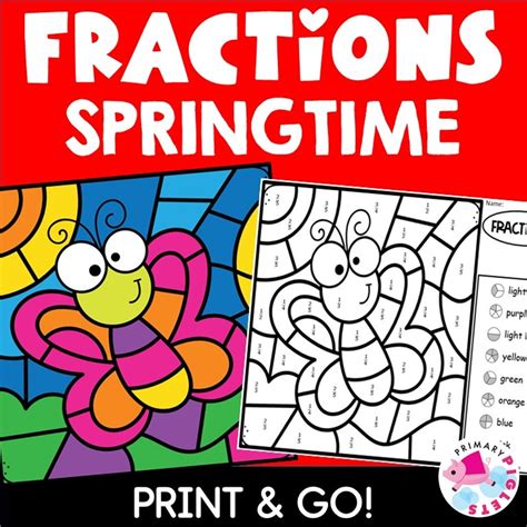 SPRING MATH SPRING COLOR BY CODE SPRING COLOR BY NUMBER FRACTIONS