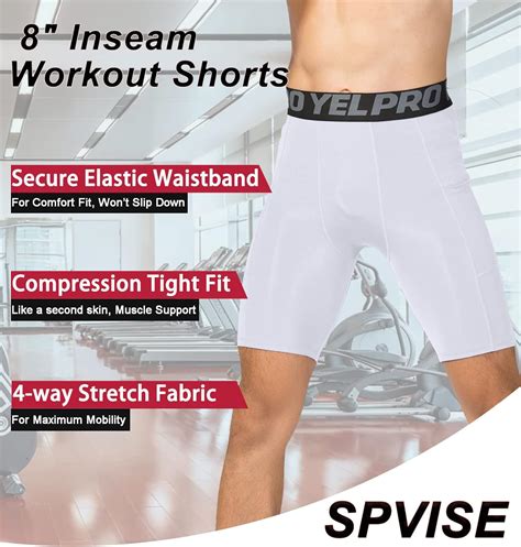 SPVISE Compression Shorts Men Spandex Sports Shorts Workout Running … - balustradellc