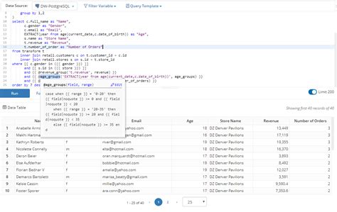 SQL Query Templates Holistics 2.0 Docs