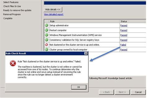 SQL SERVER Patch Rule Failure Not Clustered or the Cluster Service is Up and Online SQL