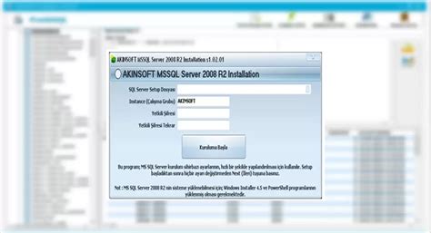 SQL Server Instal Kurulum Programı AKINSOFT. 