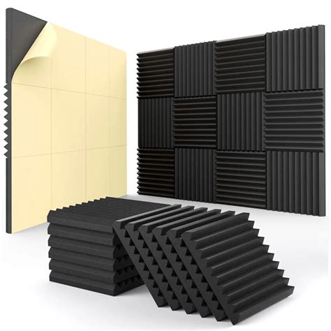 SRIWEN 12 Pack Acoustic Foam Panels,Self-Adhesive Sound Proof Foam ... - balustradellc