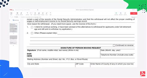 SSA521 Request for Withdrawal of Application PDFliner