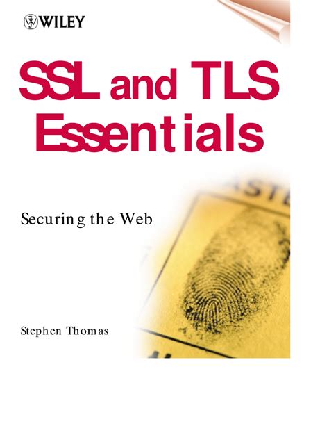 Read Ssl And Tls Essentials Securing The Web With Cdrom By Stephen A Thomas