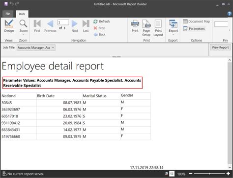 SSRS parameter value max and min value in same field