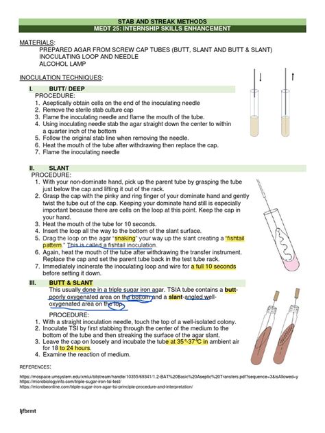 STAB AND STREAK METHODS PDF - Scribd