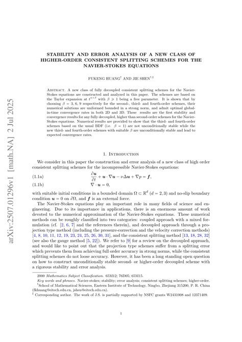 Stability and Error Analysis of a Second-Order Consistent Splitting ... - wintechmobiles.com