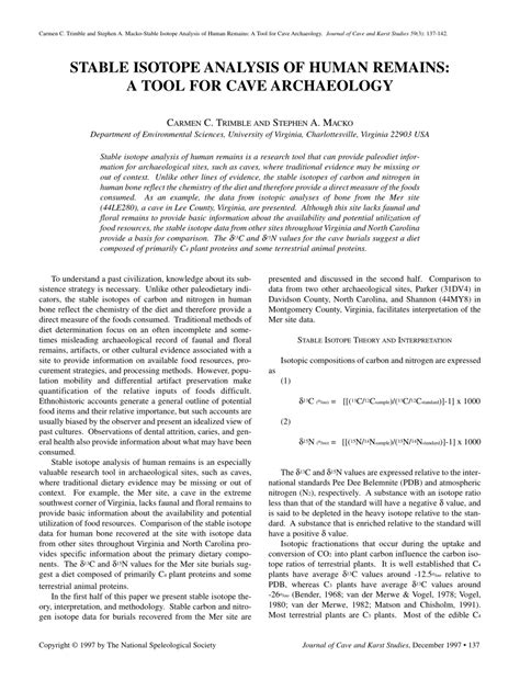 Stable isotope analysis: Intro to Archaeology Study Guide... - wintechmobiles.com