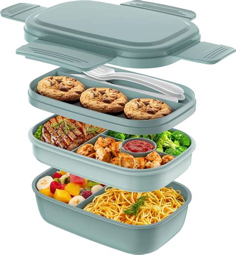 Stackable Muti-Compartment Lunch Box, Adult Bento Box, with … - balustradellc