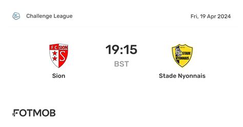 Stade Nyonnais vs. Sion - 29 March 2024 - Soccerway - wintechmobiles.com
