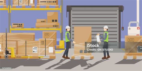 Staf Kargo Di Interior Gudang Elemen Grafis EPS - Pikbest - balustradellc