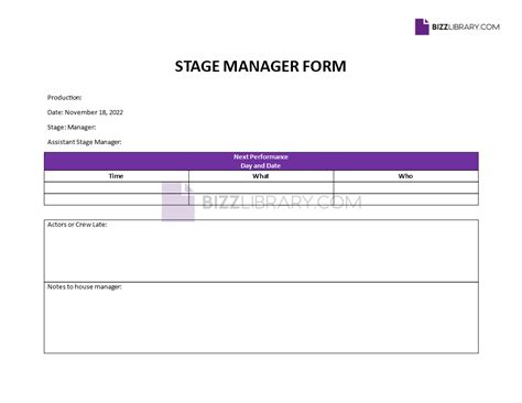 Stage manager forms - muktibox.com