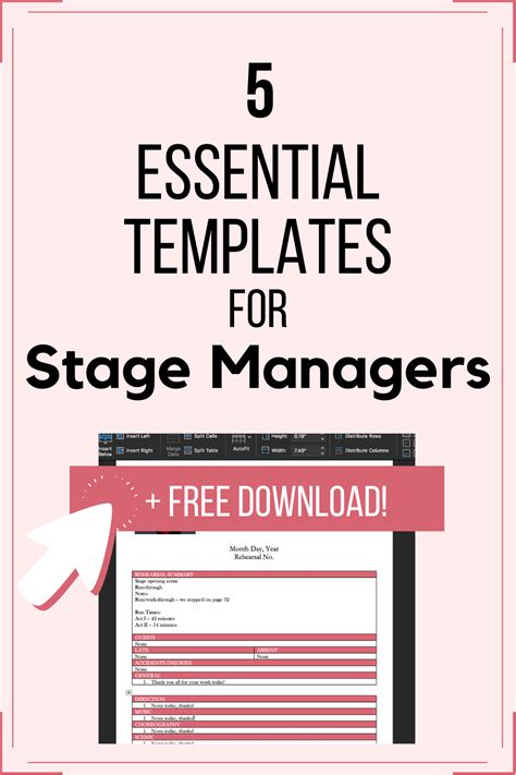 STAGE MANAGER PAPERWORK SAMPLES - Cherie B. Tay - muktibox.com