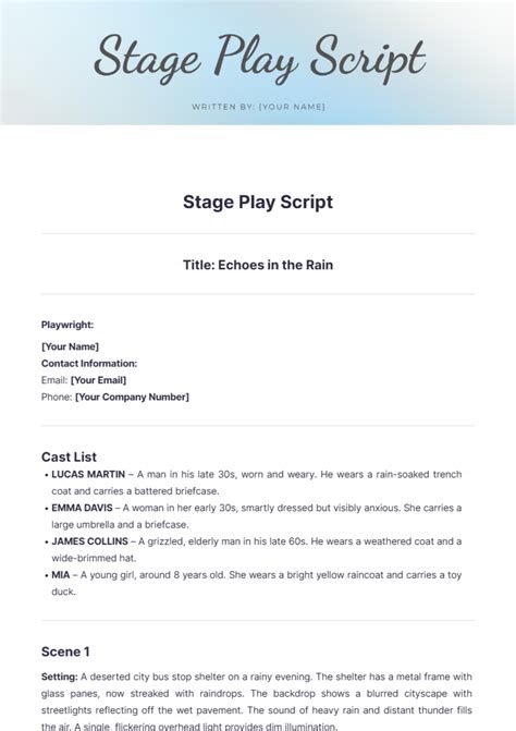 Stage Play Script - My Next Film - mnf.ai - coolestguyplanet.net