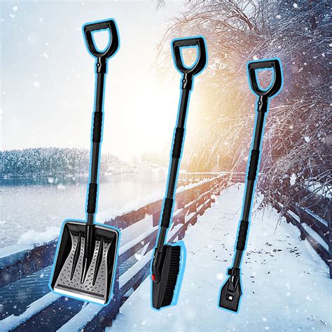 Stainless Steel Snow Shovel Removable Retractable Vehicle Winter Car ... - balustradellc