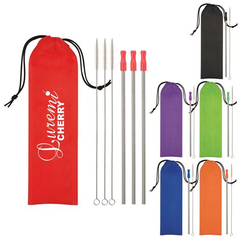 Stainless Steel Straw Kit - Branded Straws - raincitystudios.com