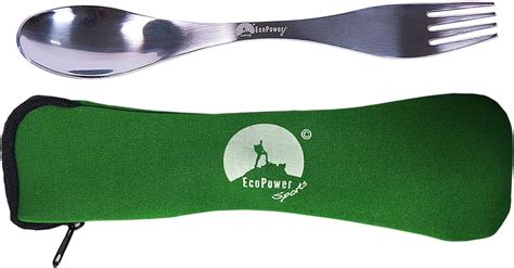 Stainless Steel Utensil Set, Portable Light Blue 3-Piece Camping Sporks ... - balustradellc