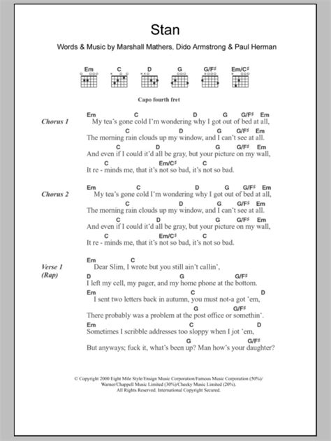 STAN Chords - Eminem E-Chords