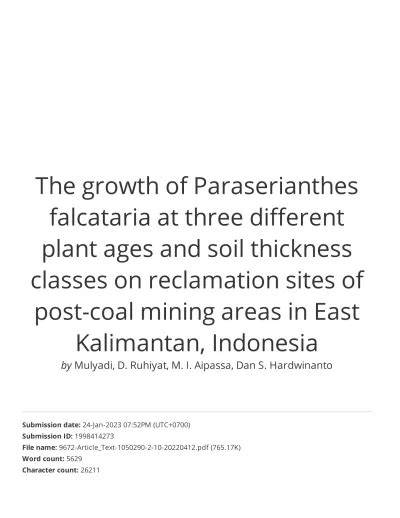 Stand growth and management scenarios for Paraserianthes falcataria ... - raincitystudios.com