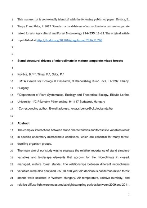 Stand structural drivers of microclimate in mature temperate mixed forests - raincitystudios.com